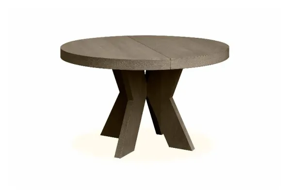 Spisebord cleveland x-ben ileggsplater Ø:125, 2x60 H75 Sort eik