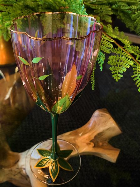 Flory Vinglass håndmalt