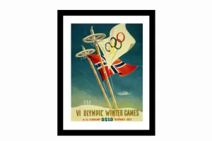 Hovedbilde Bilde i glass sort treramme OL Oslo 70x90*
