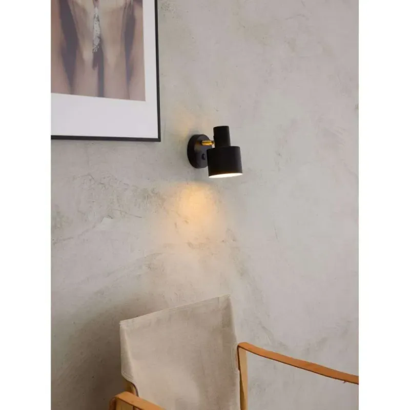 Vegglampe svart leselampe