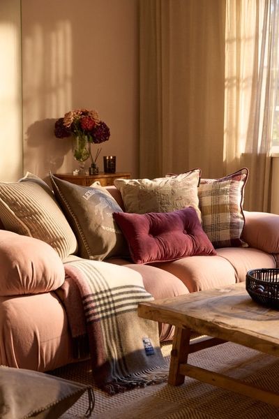 Lexington ullpledd ruter burgunder 