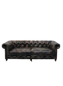 Chesterfield sofa 3-seter 3-seat vintage skinn