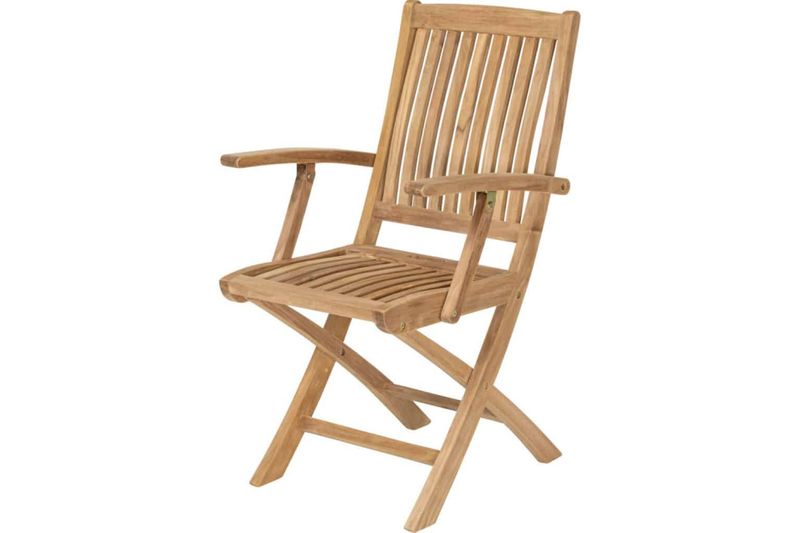 Teak klappstol m armlene*