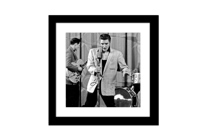 Bilde i glass sort treramme 60x60 Elvis Presley