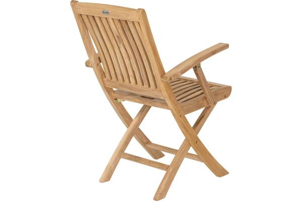 Teak klappstol m armlene*